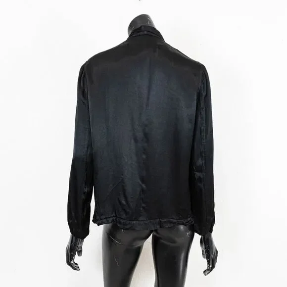 Raquel Allegra Shrunken Blazer in Black Satin size 1 / Small $475 - Picture 4 of 9